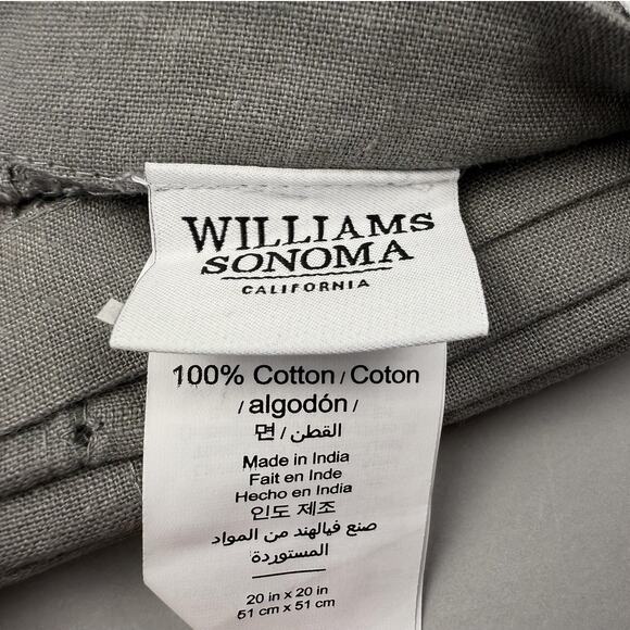 Williams Sonoma Linen Double Hemstitch Napkins Set of 4 Charcoal Gray Dinner New - Picture 4 of 8